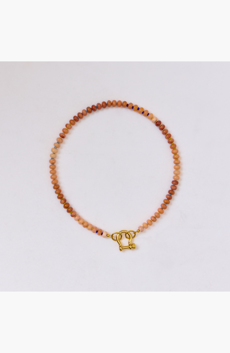 SHOP SPICY DAN Bevo Gender Inclusive Peach Quartz Necklace, Alternate, color, Peach