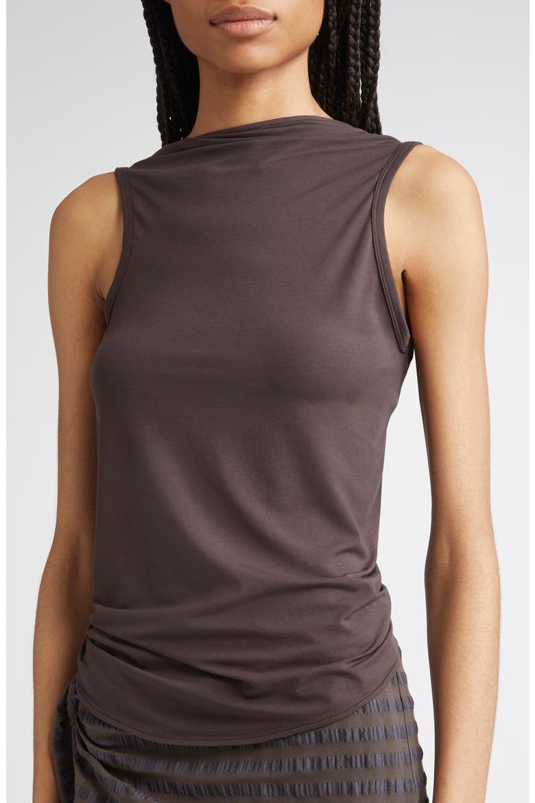 Duli Asymmetrical Sleeveless Top, Alternate, color, BROWN