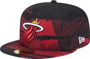 New Era Men's New Era Black Miami Heat Tip-Off 59FIFTY Fitted Hat