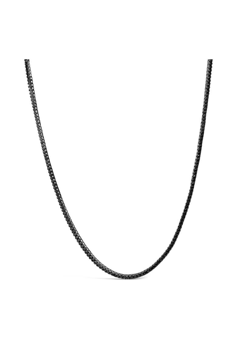 Men's Sterling Silver Black Onyx Tennis Necklace, Main, color, Silver