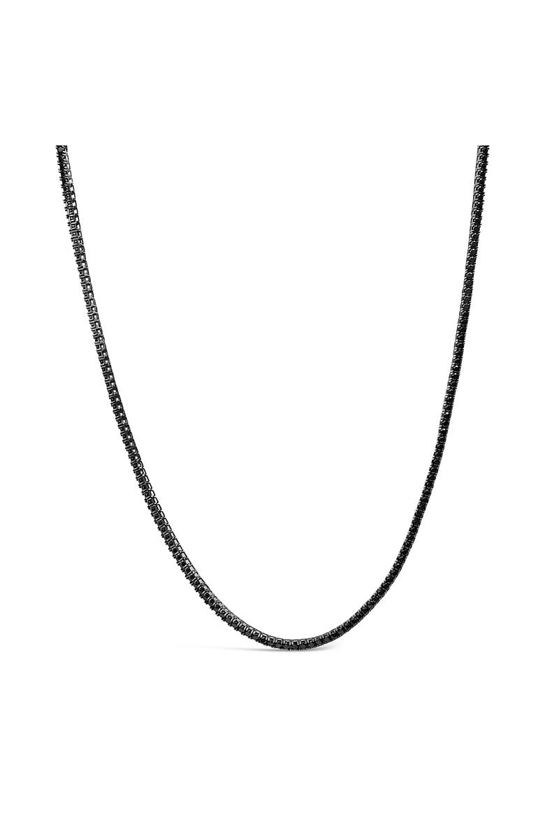 Haus of Brilliance Men's Sterling Silver Black Onyx Tennis Necklace, Main, color, Silver