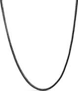 Haus of Brilliance Men's Sterling Silver Black Onyx Tennis Necklace