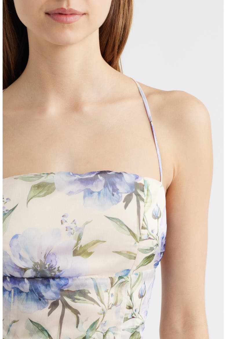 Bria Sleeveless Chiffon Minidress, Alternate, color, PURPLE FLORAL