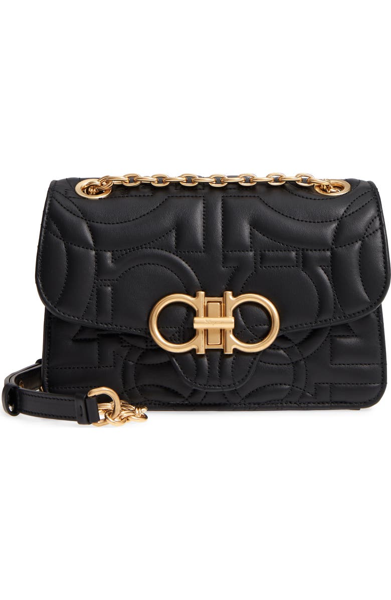 FERRAGAMO Salvatore Ferragamo Quilted Gancio Leather Shoulder Bag, Main, color,