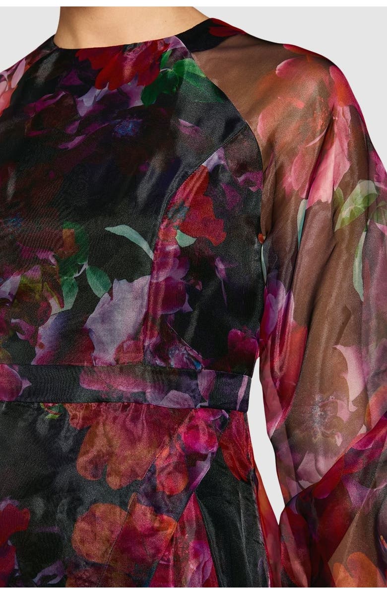 Coast Organza Puff Sleeve Midi Dress, Alternate, color, Pink