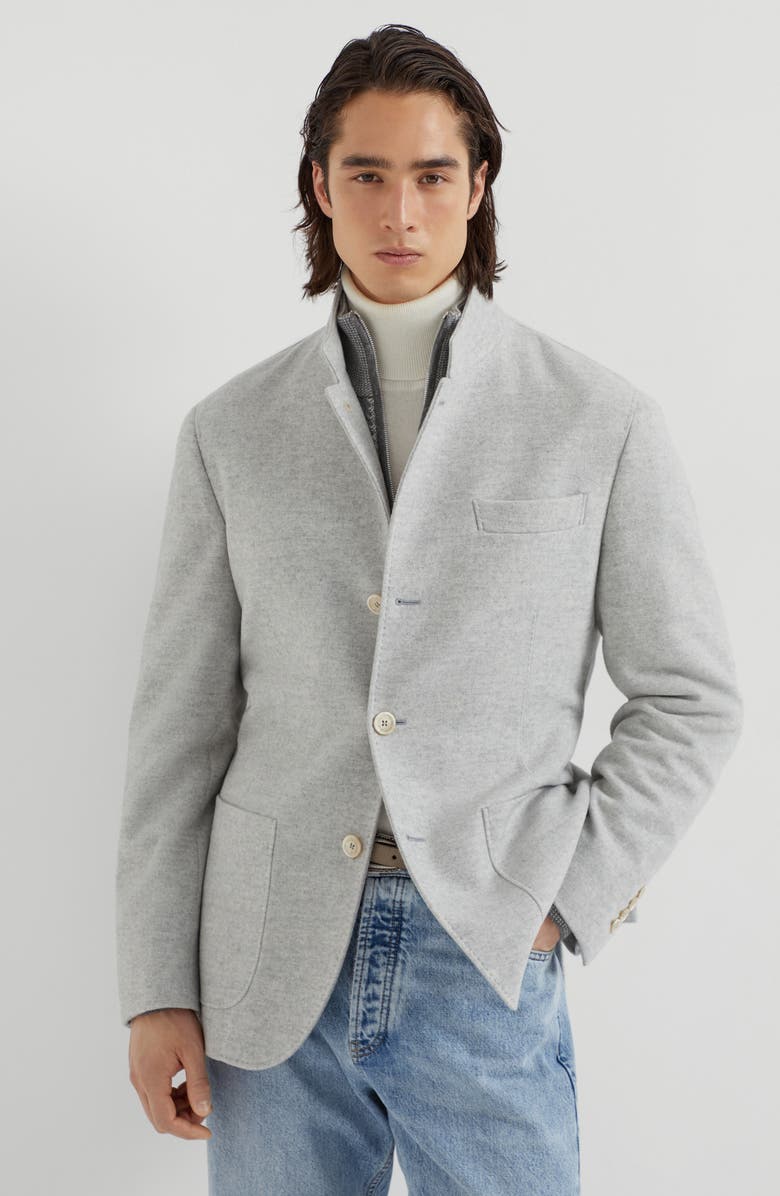 Brunello Cucinelli Blazer-style outerwear, Alternate, color, Light Grey