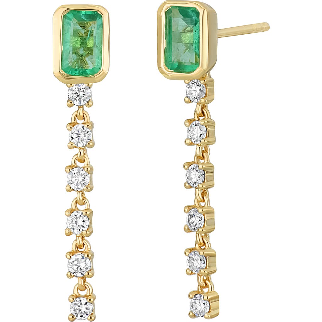 Bony Levy El Mar Diamond & Gemstone Drop Earrings In 18k Yellow Gold - Emerald