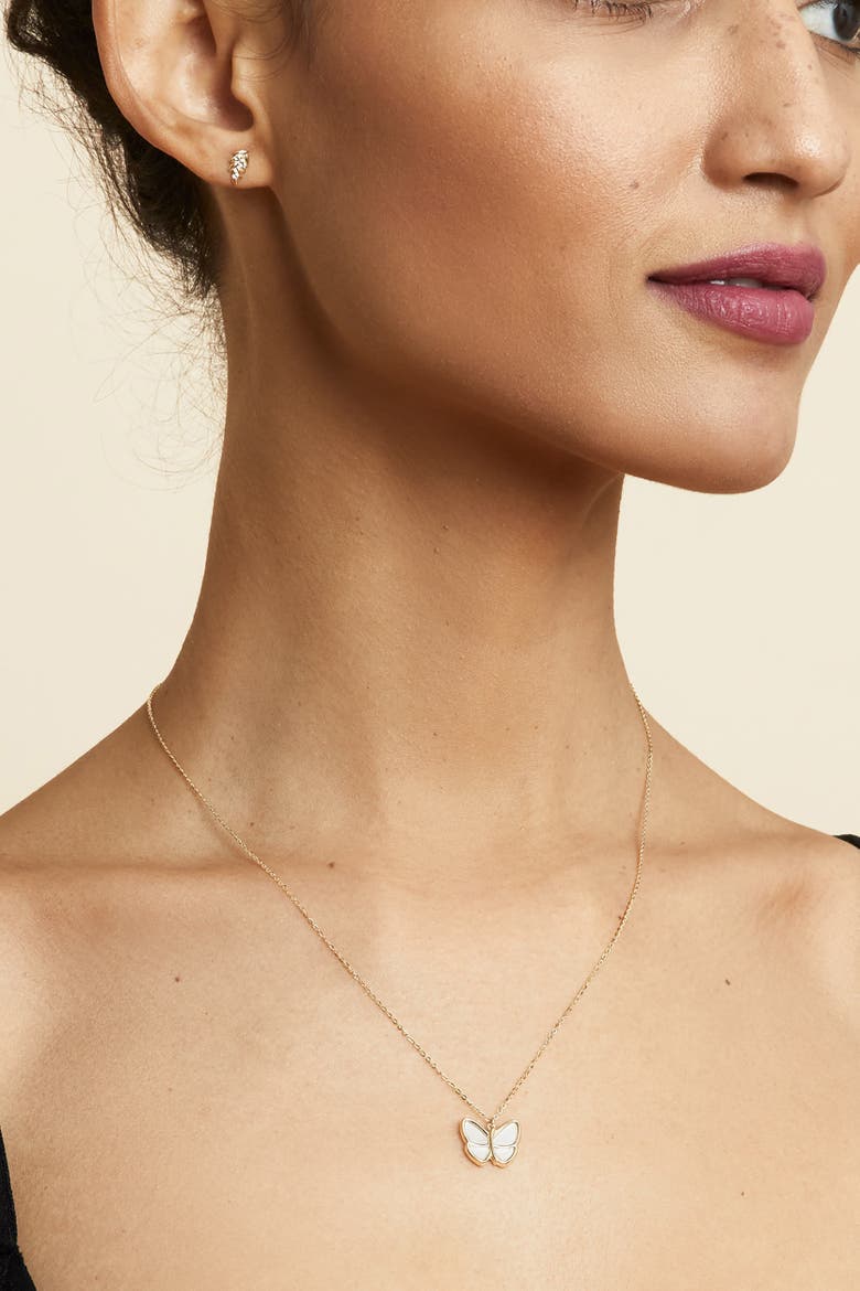 14K Yellow Gold Flutter By Necklace, Alternate, color, Yellow Gold