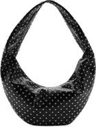 MANGO Stud Detail Faux Leather Oval Shoulder Bag