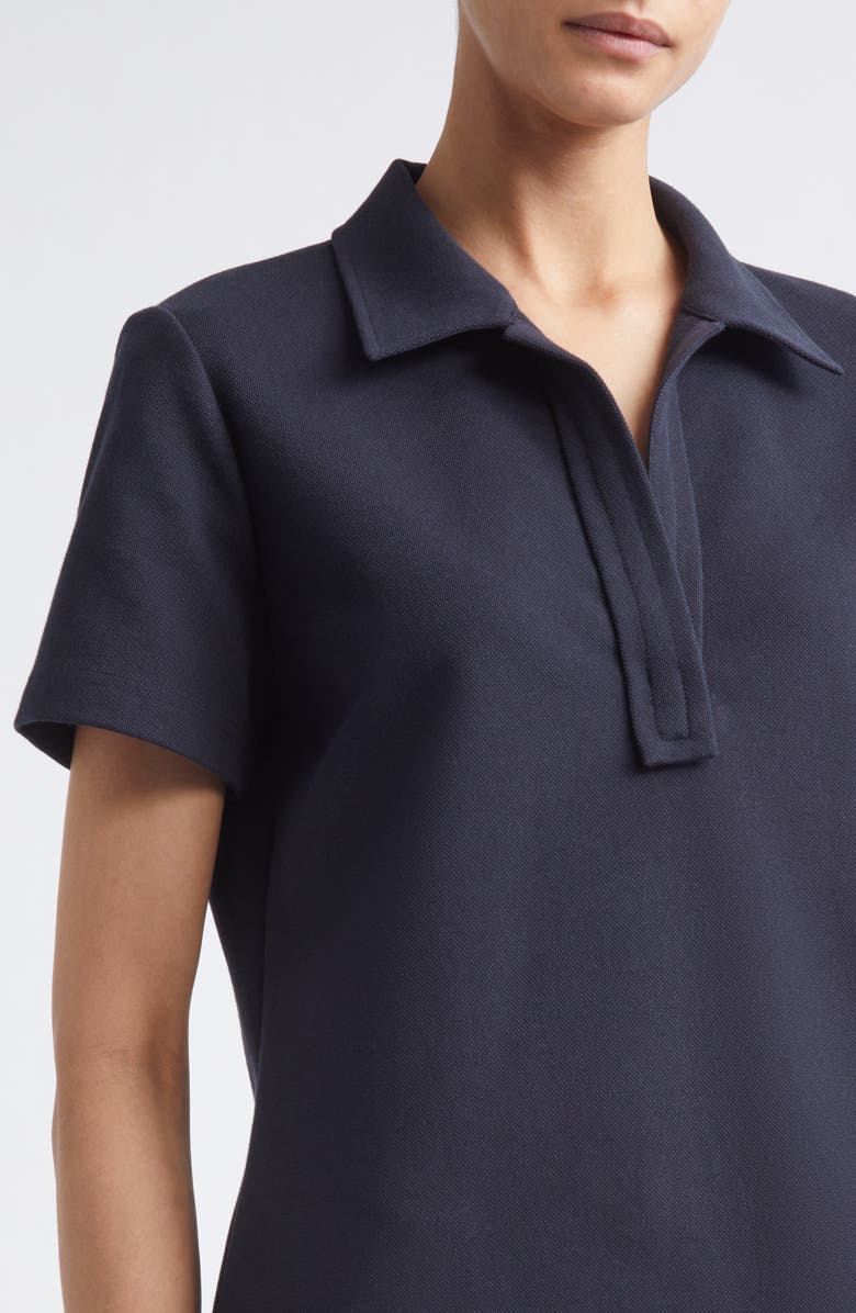 Lafayette 148 New York Cotton Blend Piqué Polo Shift Dress, Alternate, color, Ink