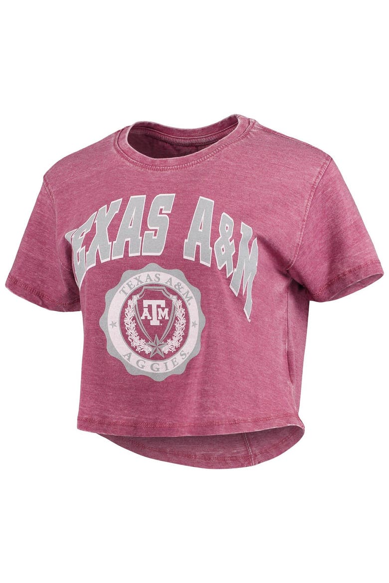 Women's Pressbox Maroon Texas A&M Aggies Edith Vintage Burnout Crop T-Shirt, Alternate, color, Maroon
