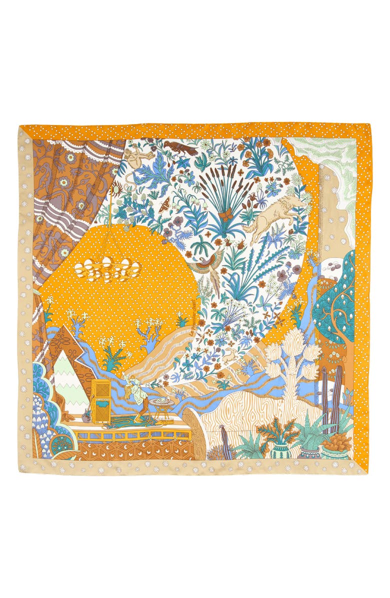 Viens Avec Moi Sunrise Large Silk Square Scarf, Alternate, color,