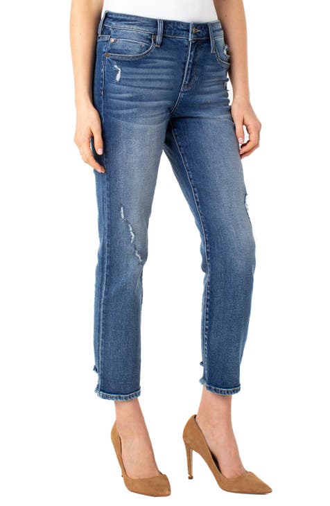 Los Angeles Distressed Ankle Straight Leg Jeans (Kennedy)