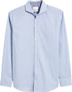 Brax Harold Geo Print Hi Flex Stretch Cotton Button-Up Shirt
