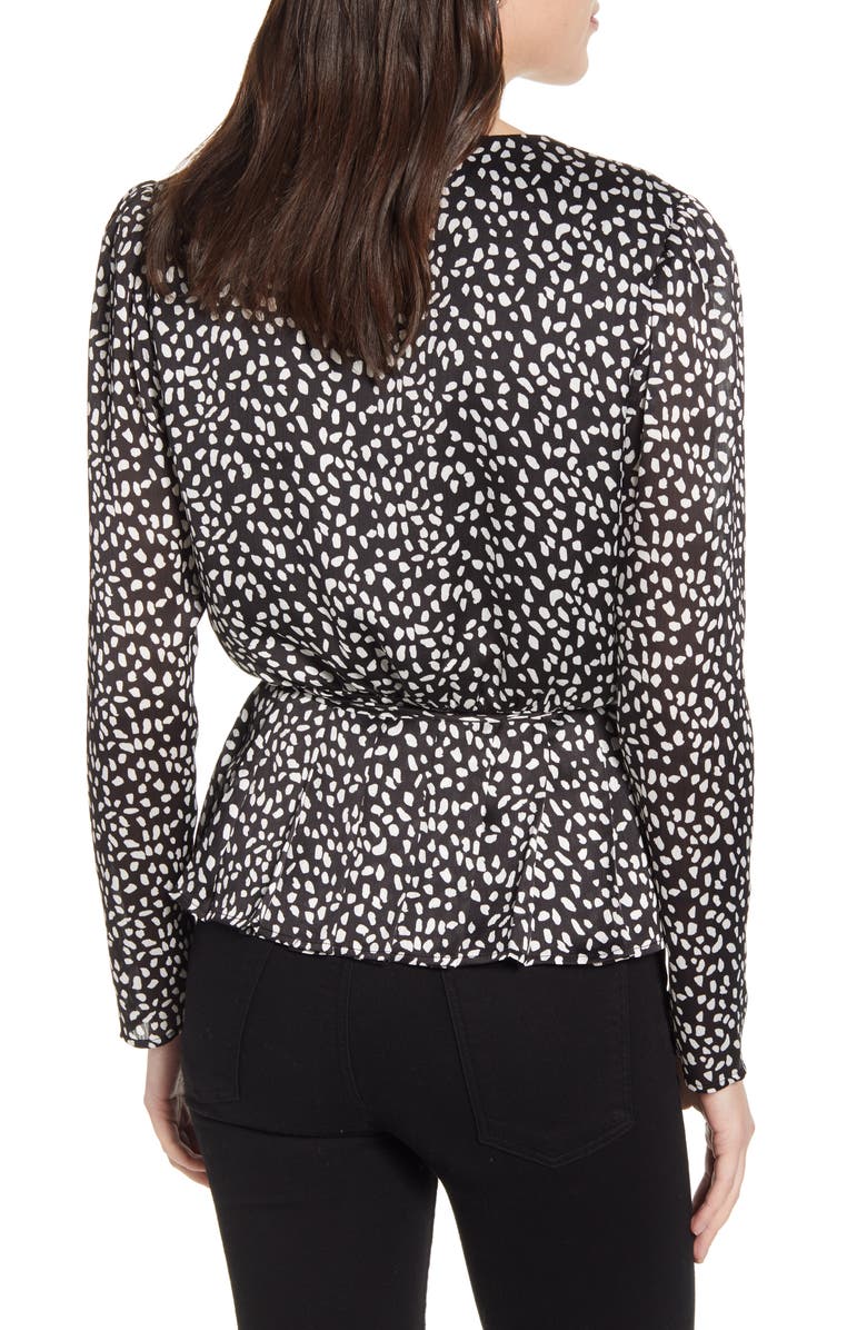 Chelsea28 Long Sleeve Pleated Wrap Top, Alternate, color,