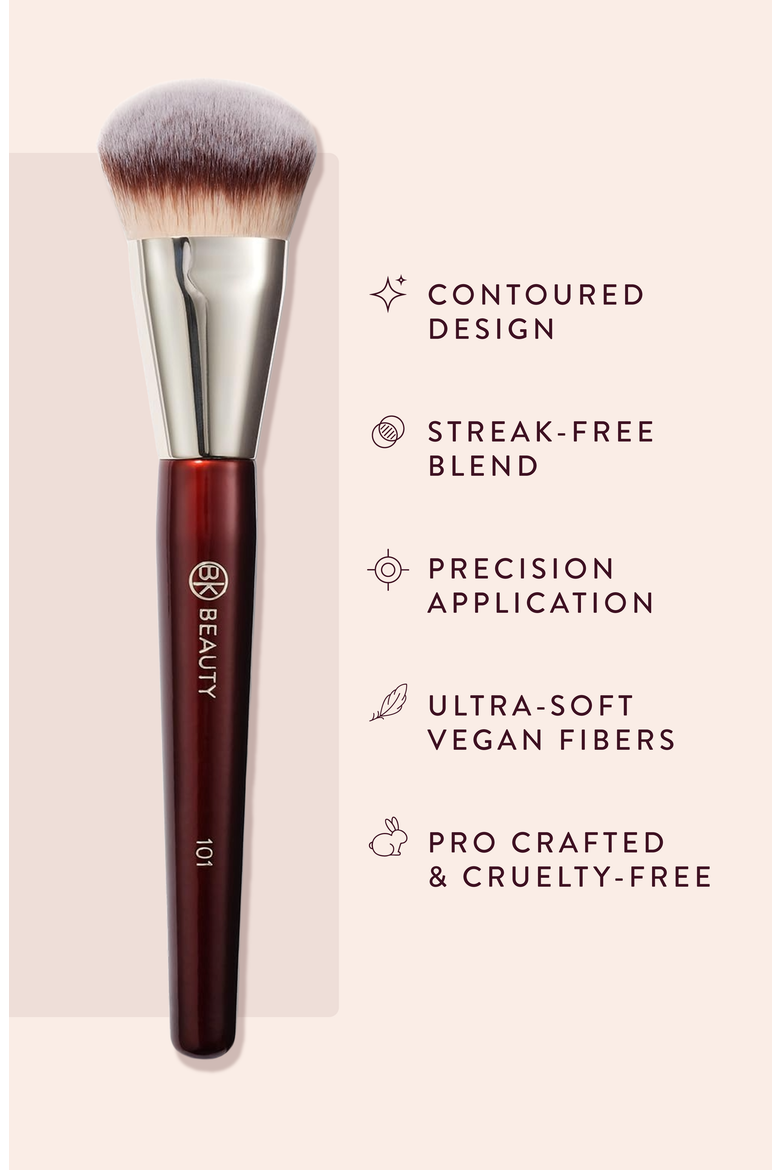 101 Contoured Foundation Brush, Alternate, color, Burgundy