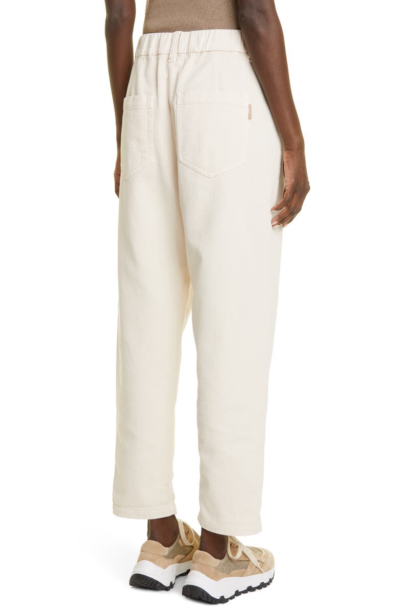 Brunello Cucinelli Stretch Corduroy Slim Leg Pants, Alternate, color, C7365 Cream