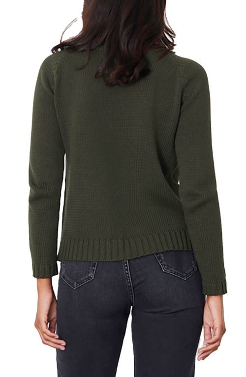 Paneros Clothing Sloane Cotton Crewneck Sweater In Forest Green