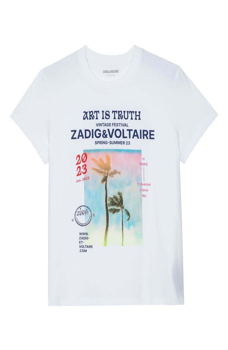 Zadig & Voltaire Zoe Photoprint Palmier Graphic T-Shirt, Alternate, color,