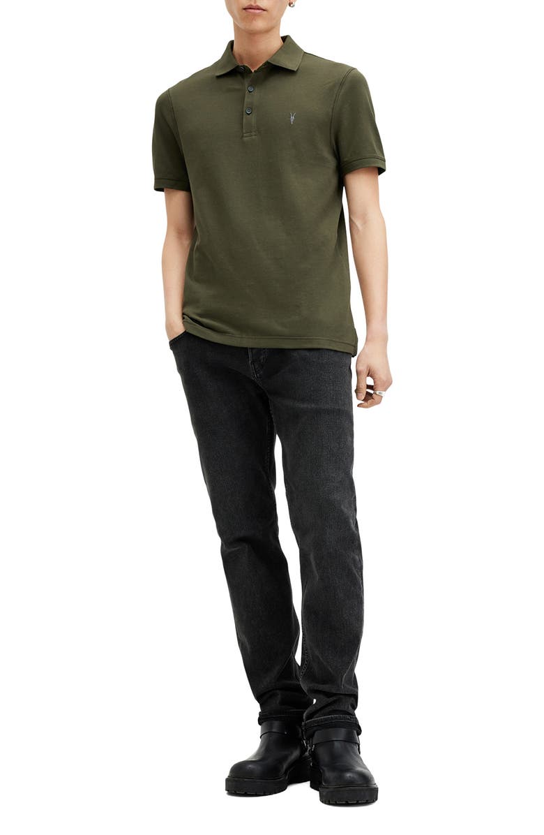 AllSaints Reform Cotton Piqué Polo, Alternate, color, Neo Green