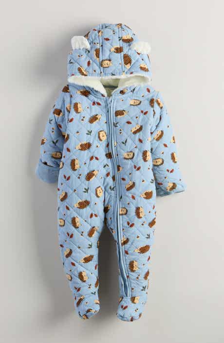 Nordstrom Ear Appliqué Quilted Faux Fur Lined Hooded Bunting