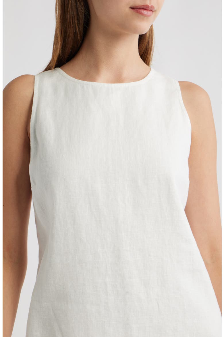 Lindsey Linen Shift Minidress, Alternate, color, WHITE