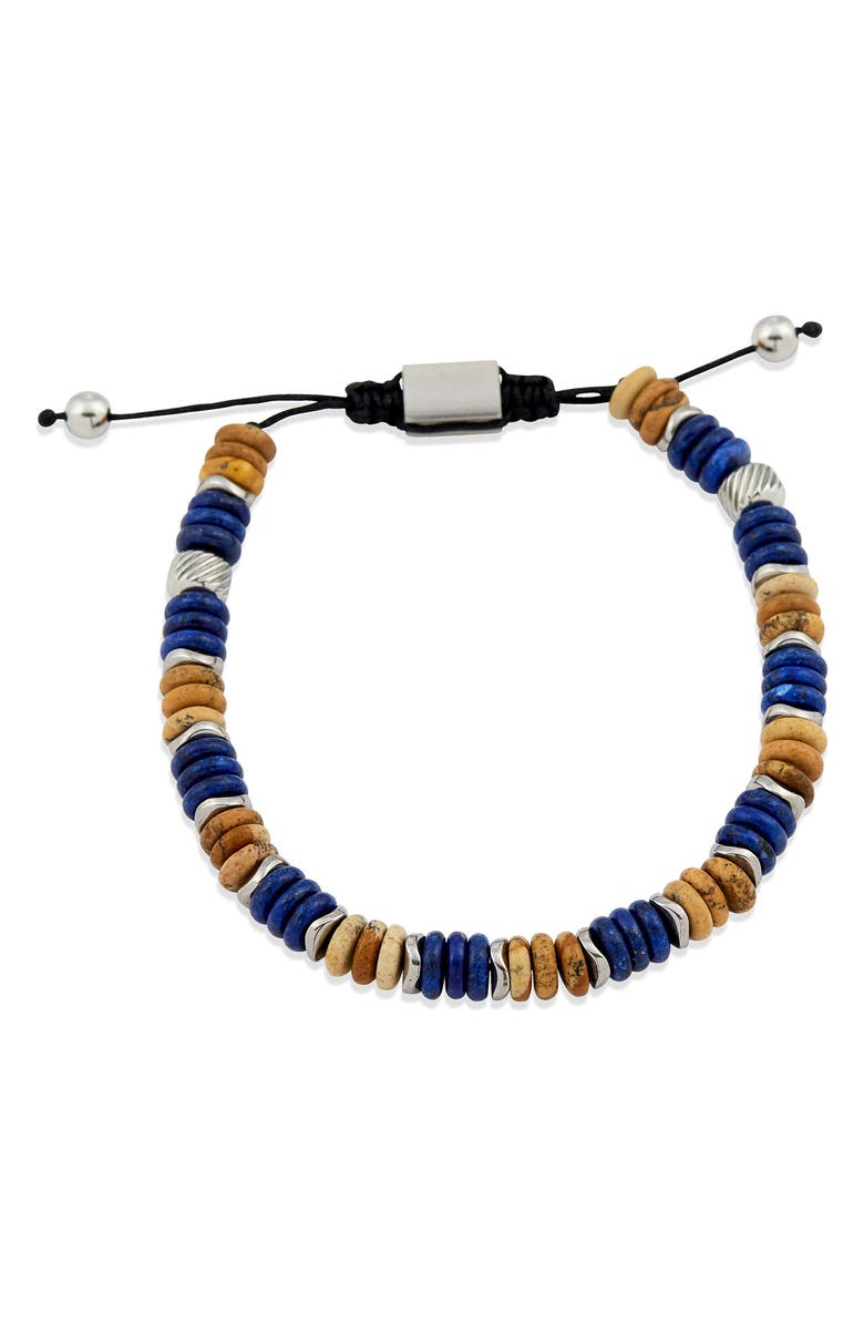 SAVVY CIE JEWELS Adjustable Beaded Bracelet, Main, color, Lapis/ Jasper