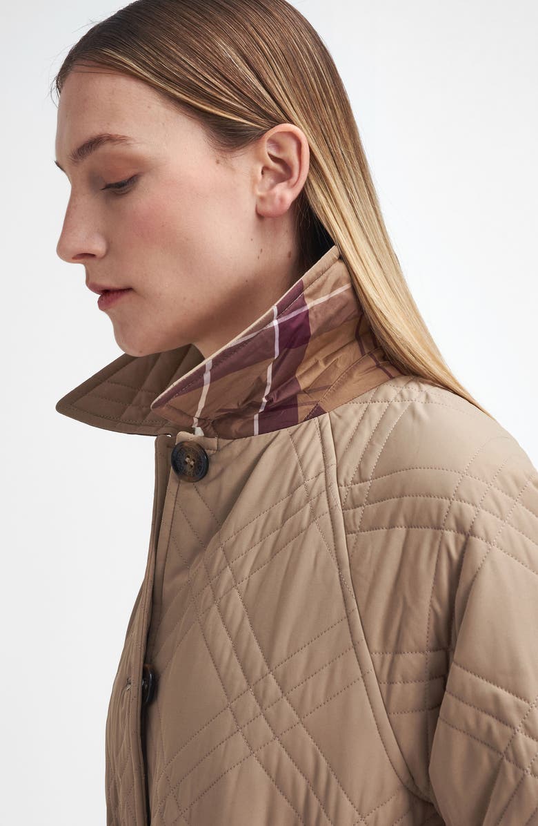 Barbour Mariah Trench Coat, Alternate, color, Honey/ Muted Cabernet Tartan