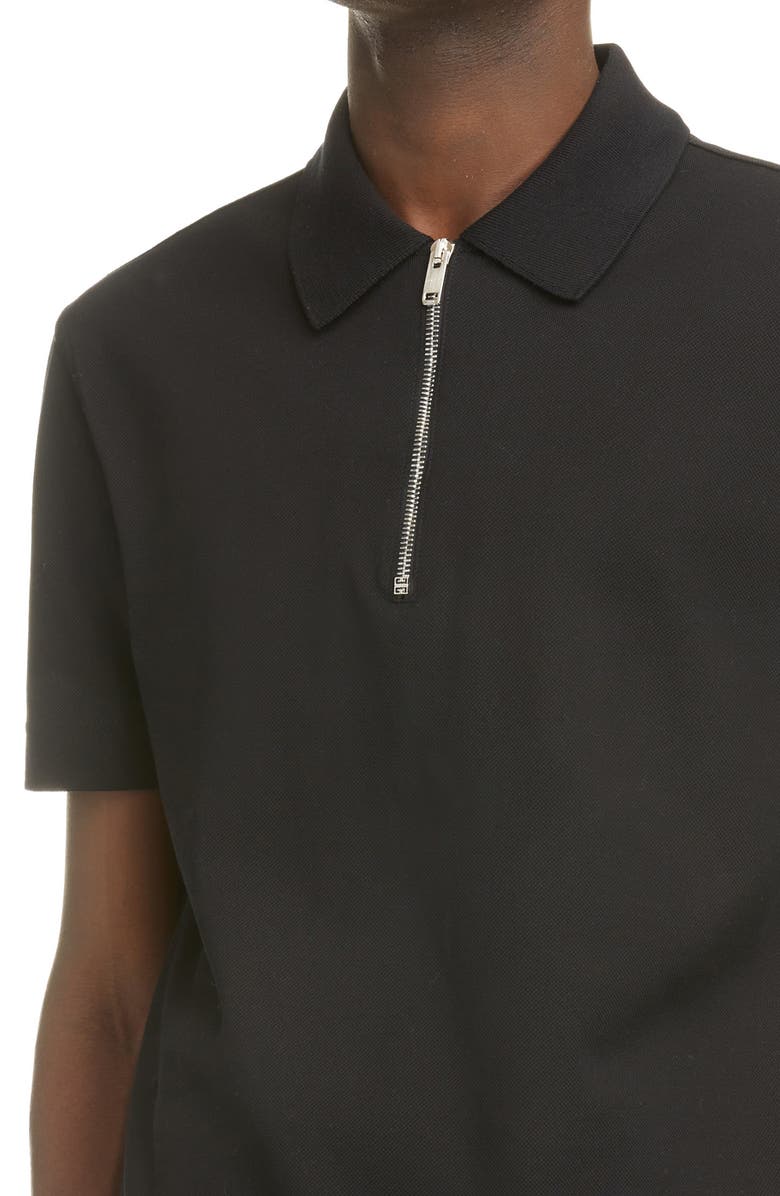 Givenchy Men's Zip Piqué Cotton Polo, Alternate, color,