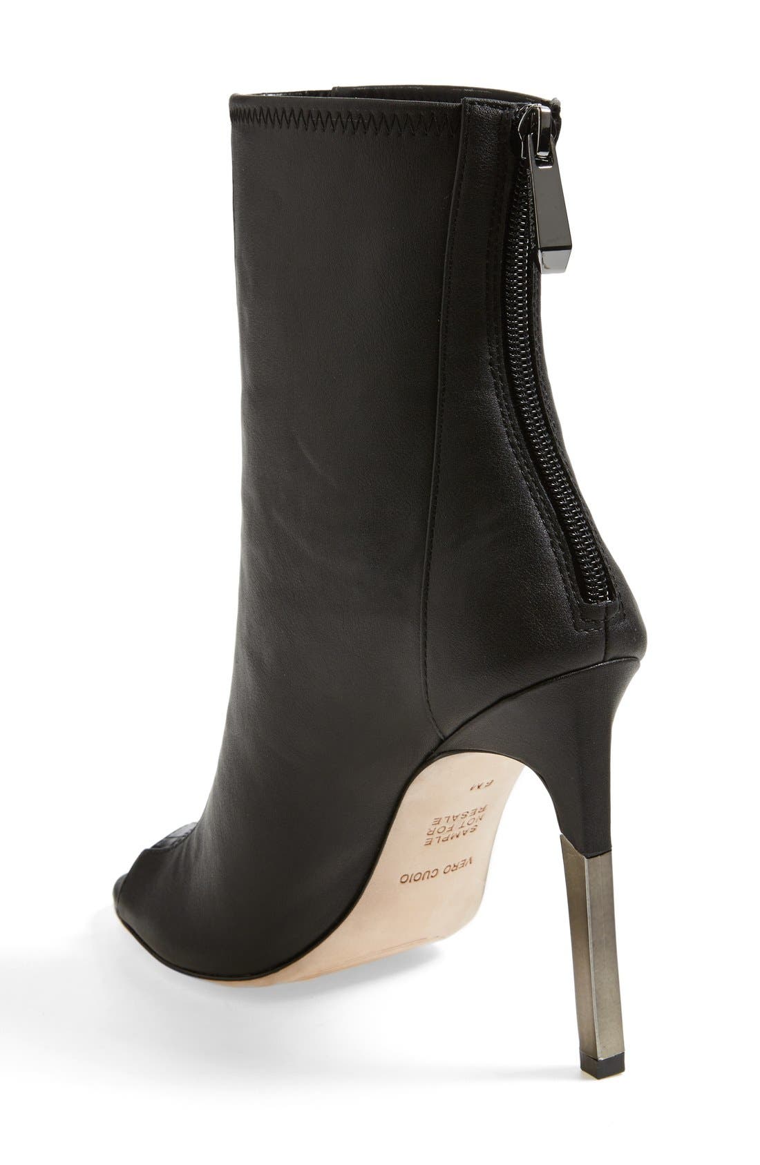 'Jase' Peep Toe Bootie, Alternate, color, BLACK