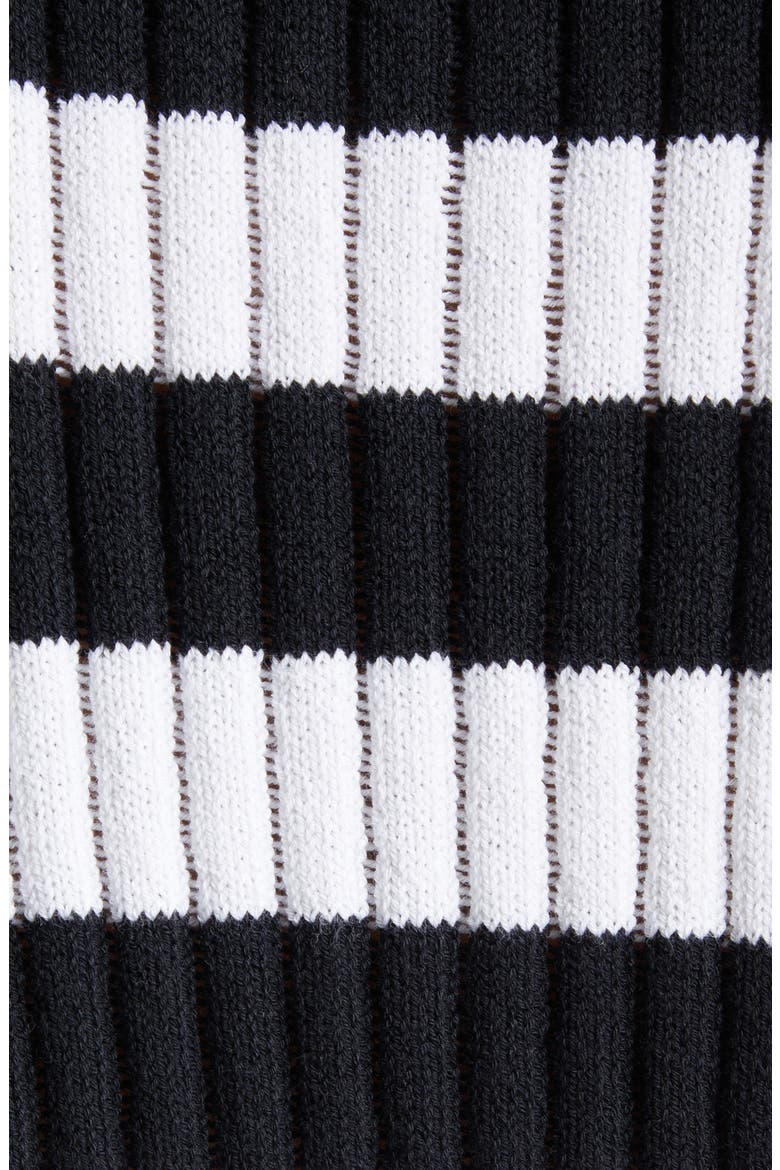Mariner Cotton Blend Ribbed Polo Sweater, Alternate, color, EAB BLK/ WHITE