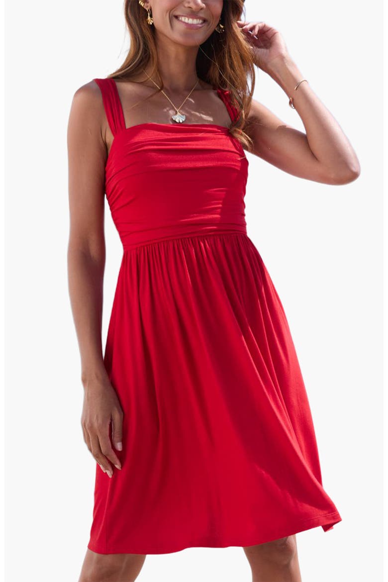 Sleeveless Built In Bra Dress, Main, color, Red