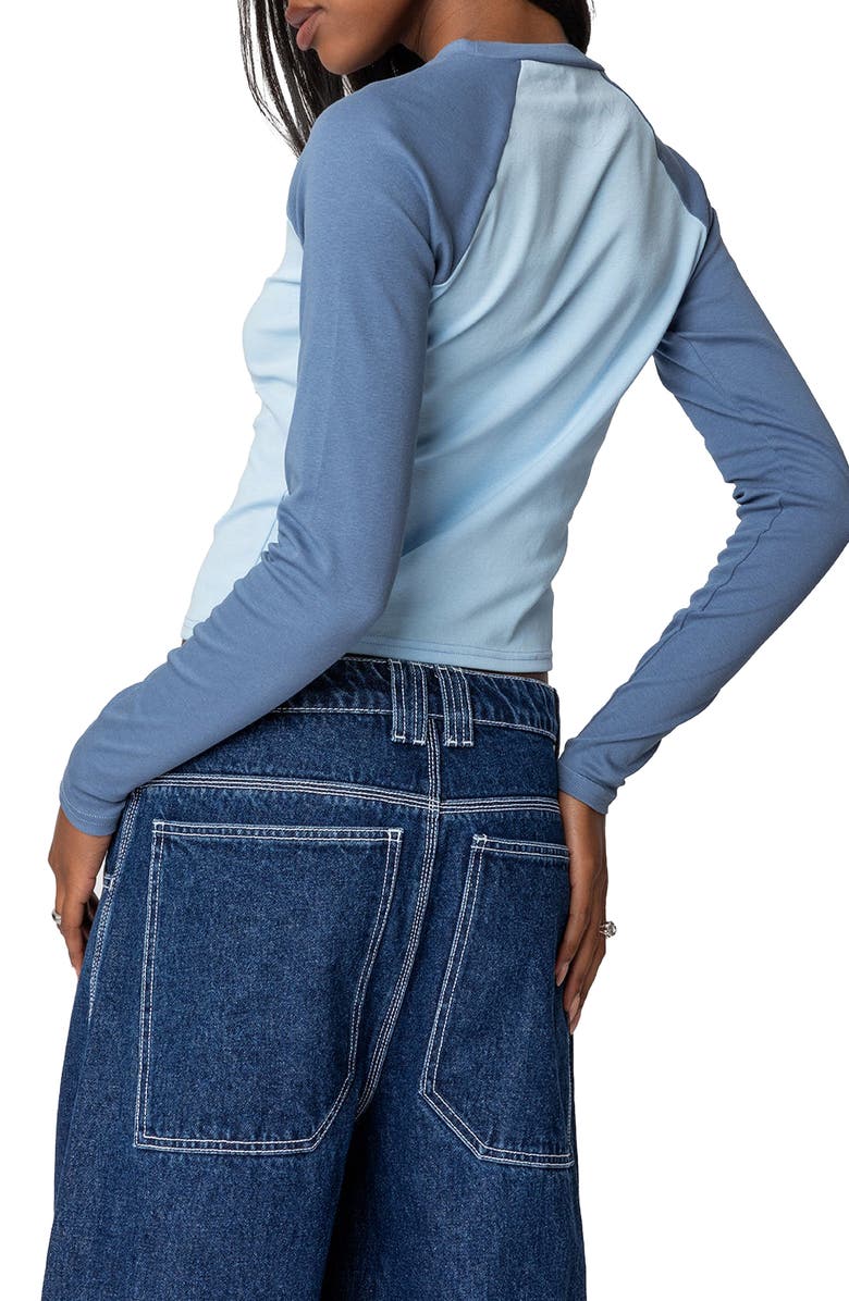 EDIKTED Raya Long Sleeve T-Shirt, Alternate, color, Blue
