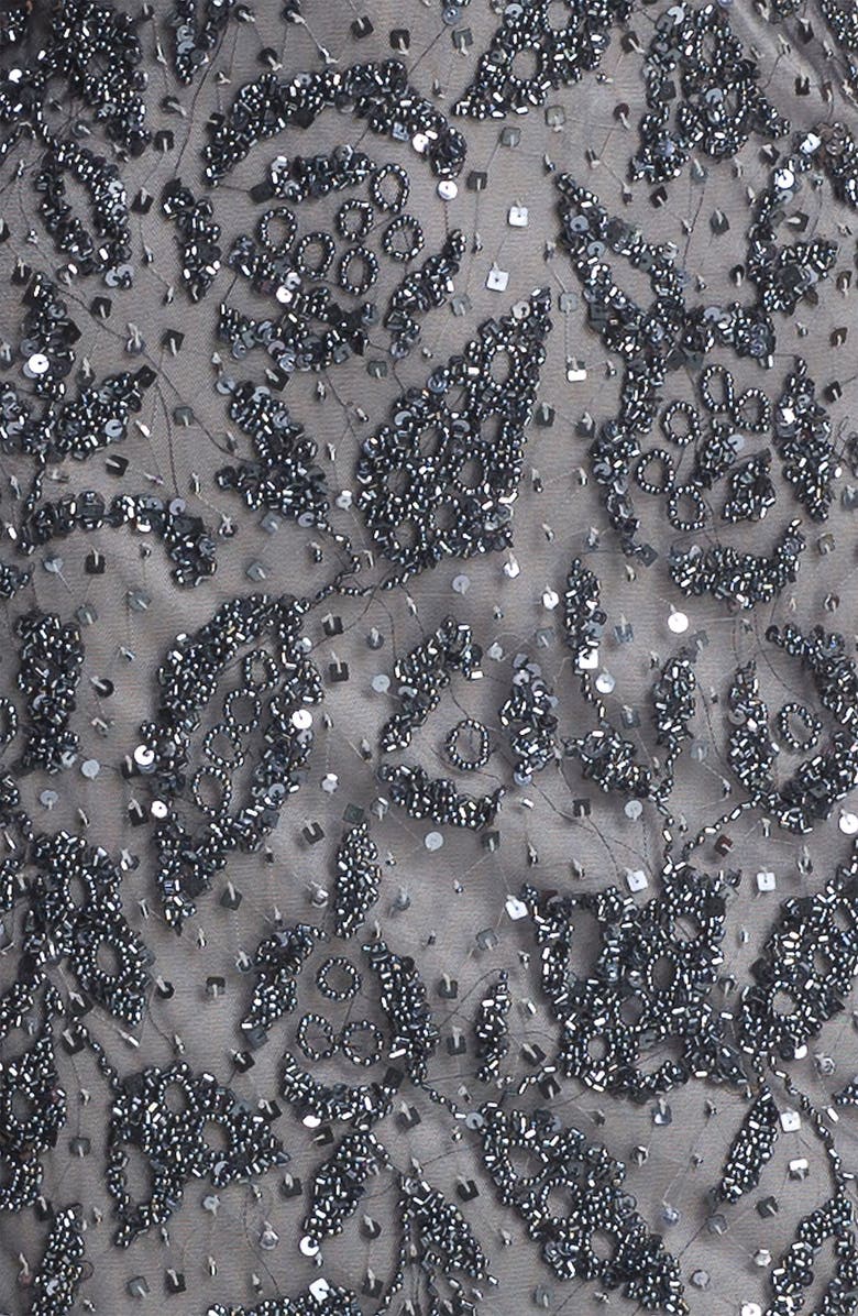 Adrianna Papell Beaded Mesh Halter Gown, Alternate, color, 