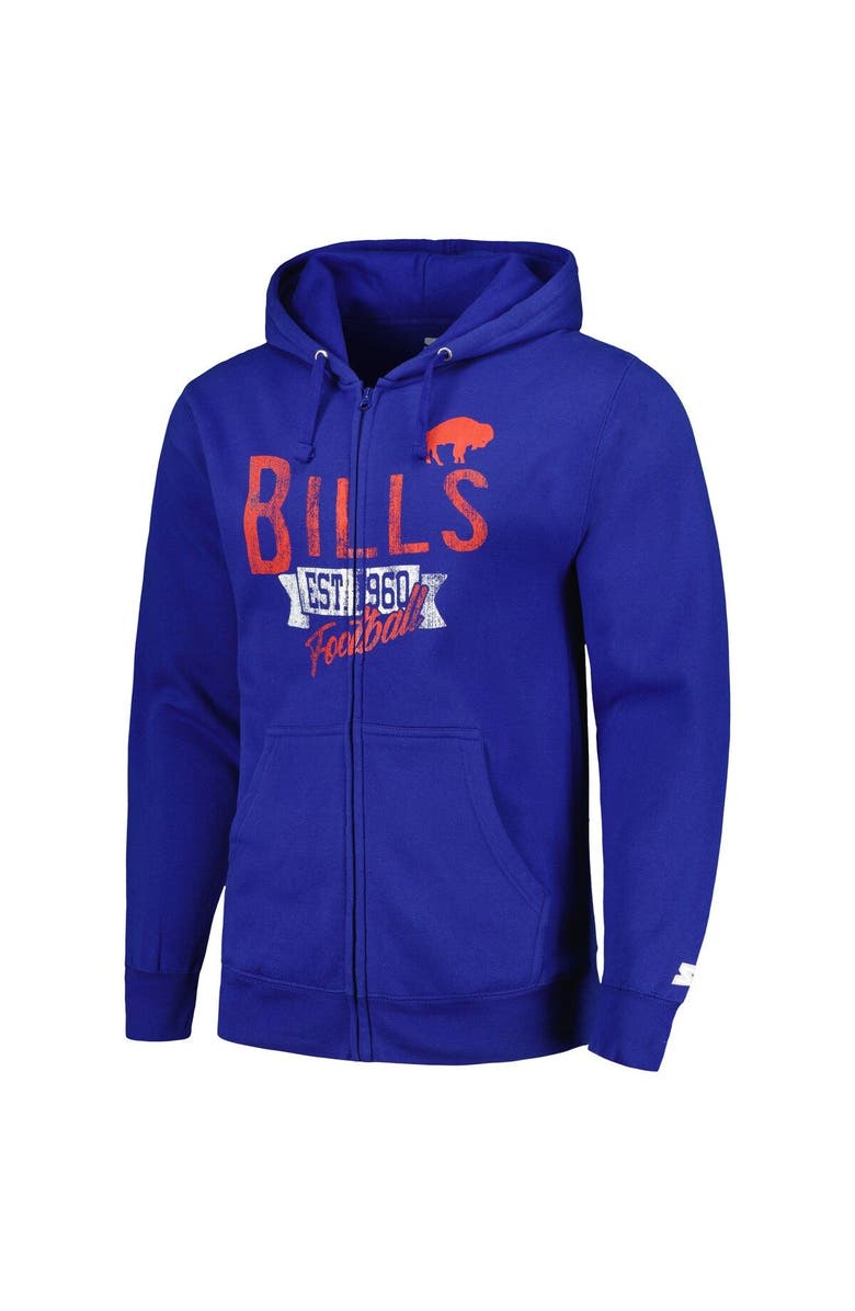 STARTER Men's Starter Royal Buffalo Bills Gridiron Classics Post Season Full-Zip Hoodie, Alternate, color,