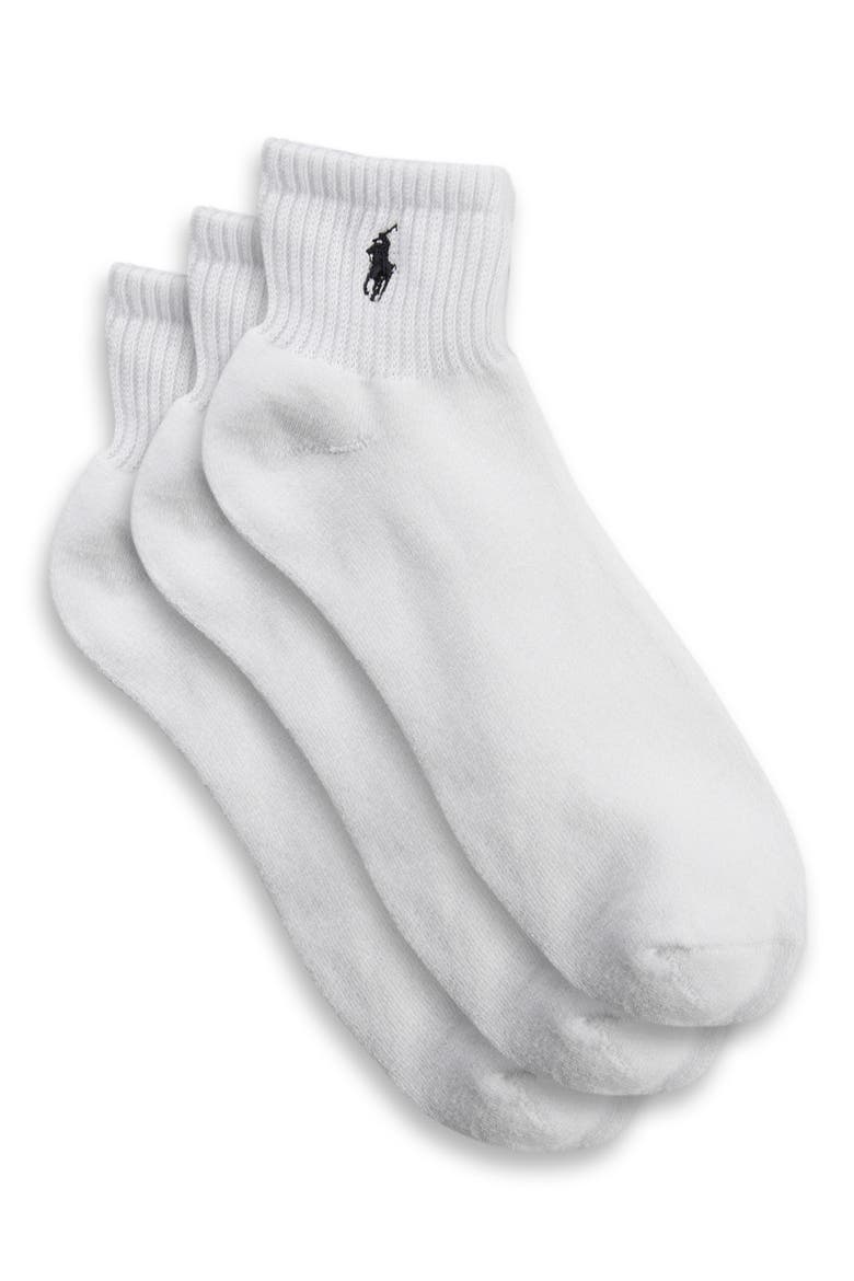 3-pk Classic 1/4-Top Sport Socks, Main, color, WHITE