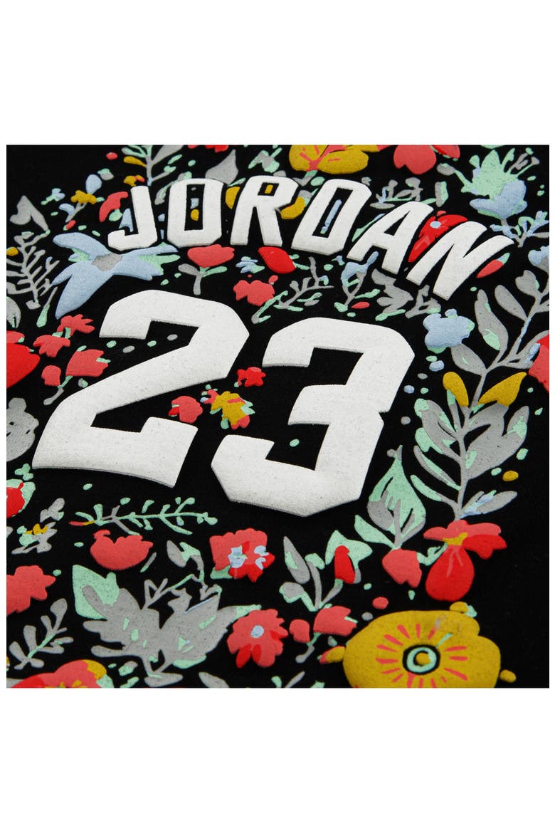 Kids' Floral Jersey T-Shirt, Alternate, color, BLACK