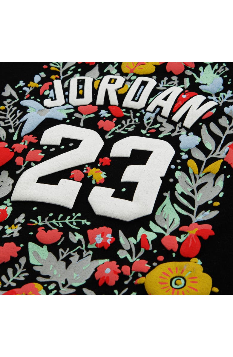 Jordan Kids' Floral Jersey T-Shirt, Alternate, color, Black