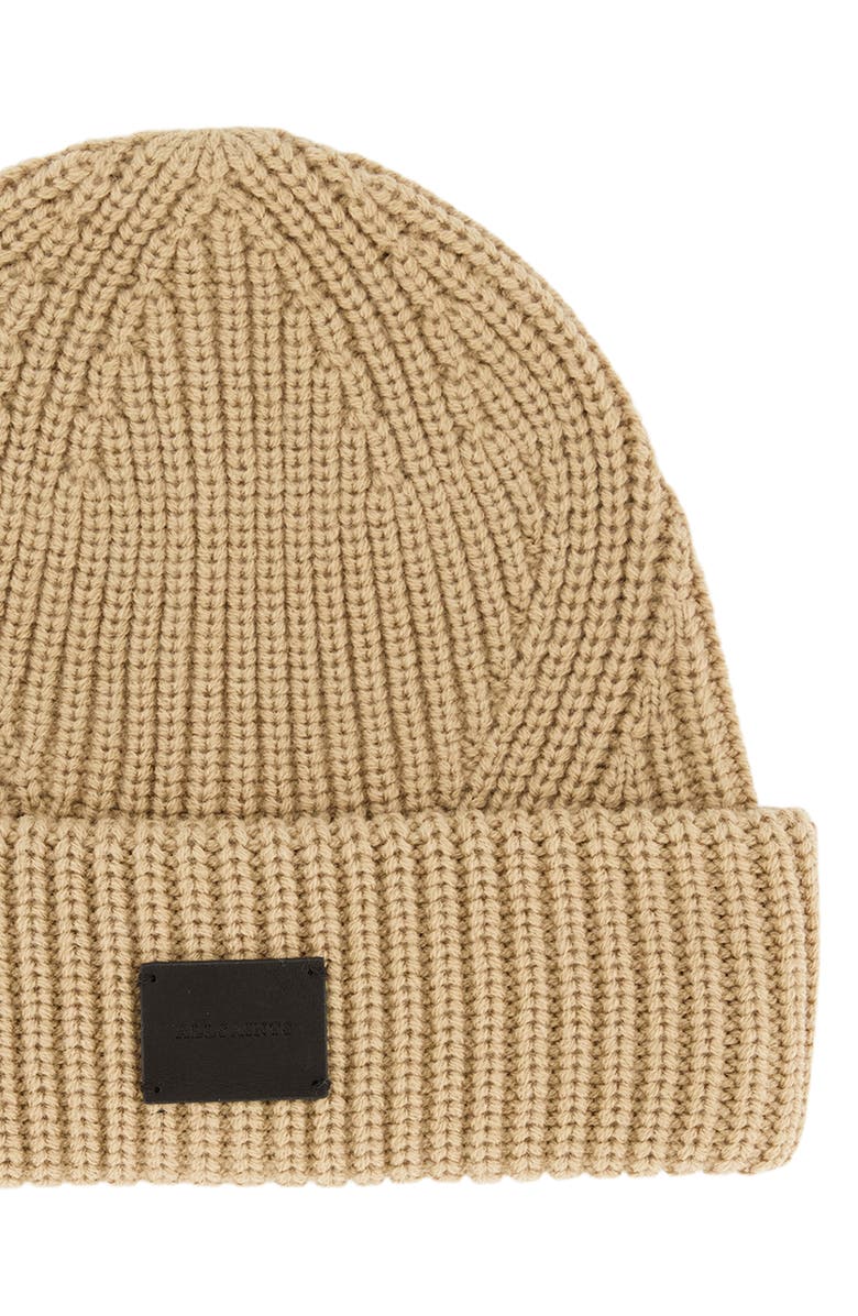 AllSaints Ribbed Beanie, Alternate, color, Toffee