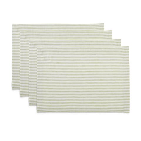 Linen Placemats - Narrow Stripe, 14" x 19"