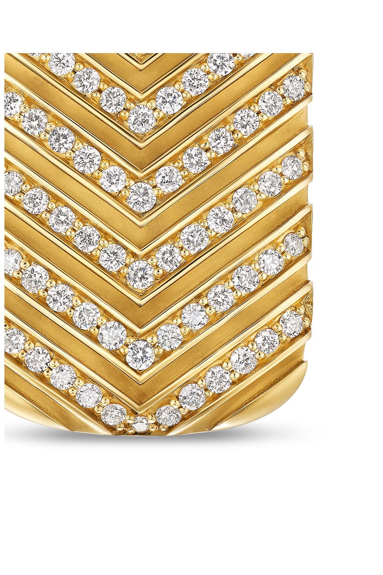 Men's Chevron Tag in 18K Yellow Gold with Diamonds, 27mm, Alternate, color, GOLD