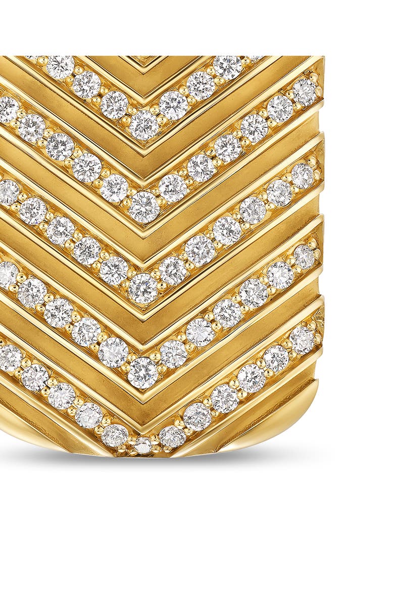 David Yurman Men's Chevron Tag in 18K Yellow Gold with Diamonds, 27mm, Alternate, color, Gold