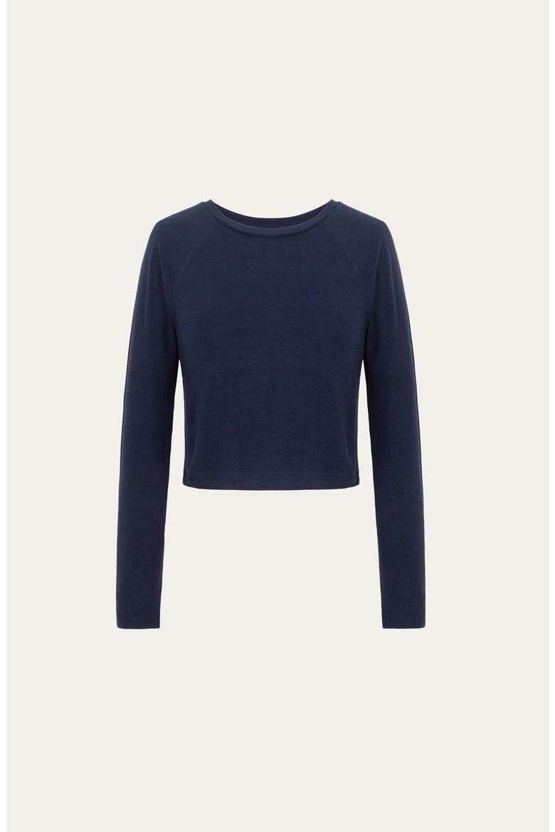 Hemp Essentials Cropped Raglan Tee, Alternate, color, indigo