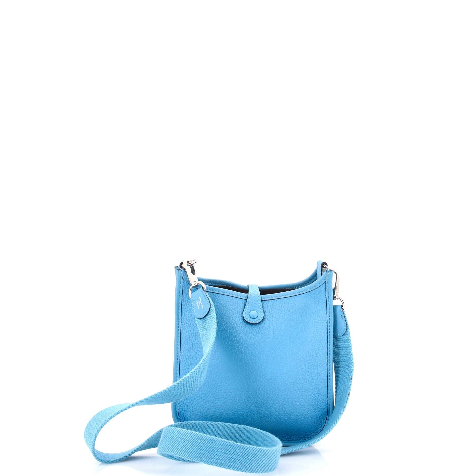 Pre-Owned Hermes Evelyne Bag Gen III Clemence TPM, Alternate, color, Turquoise