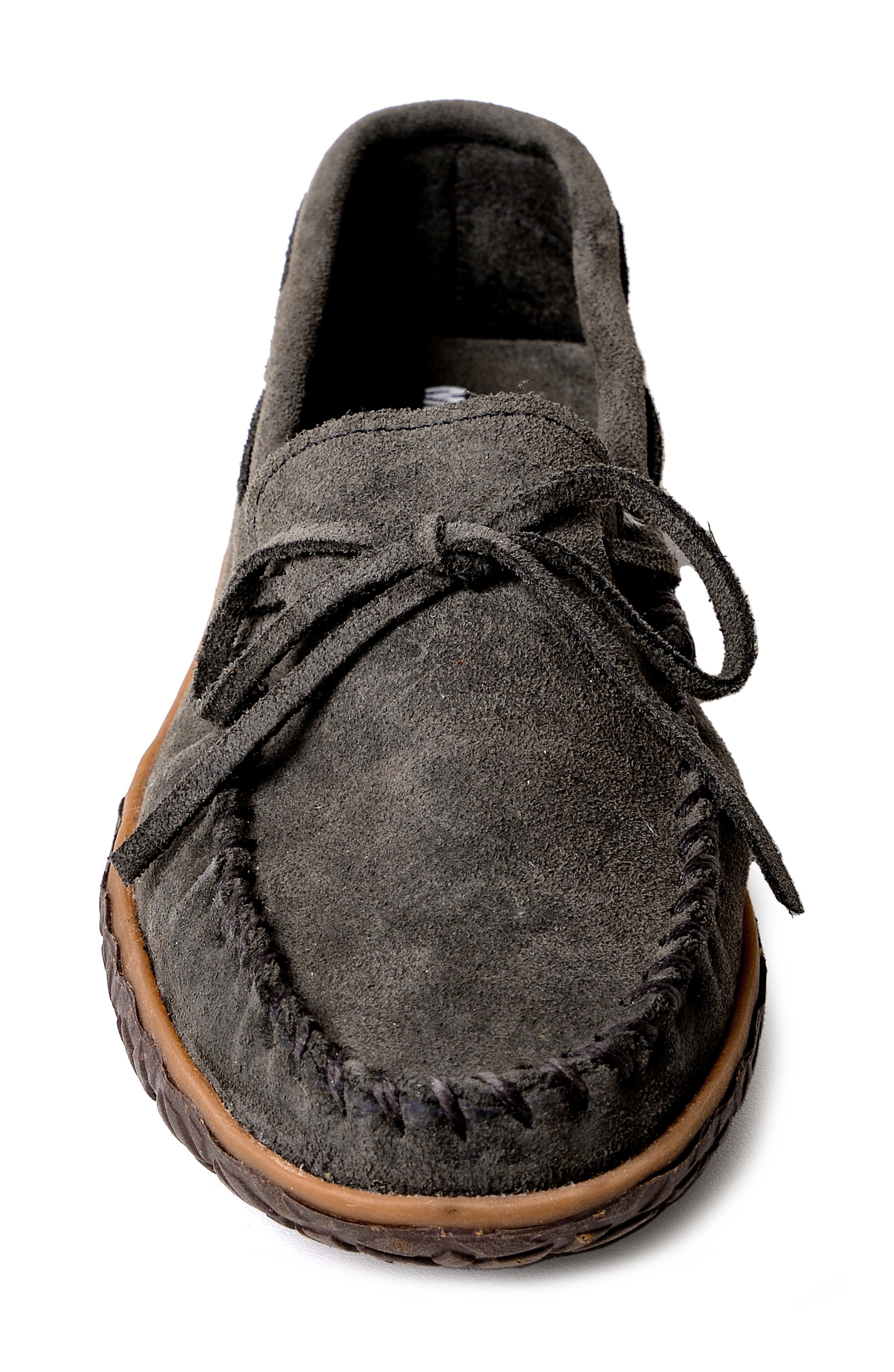 Minnetonka Tie Tread Loafer, Alternate, color, Grey Ruff