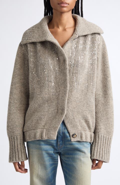 Sadie Sequin Wool Bomber Jacket