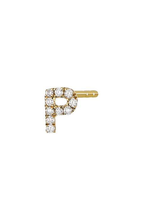 Icon Diamond Initial Single Stud Earring (Nordstrom Exclusive)