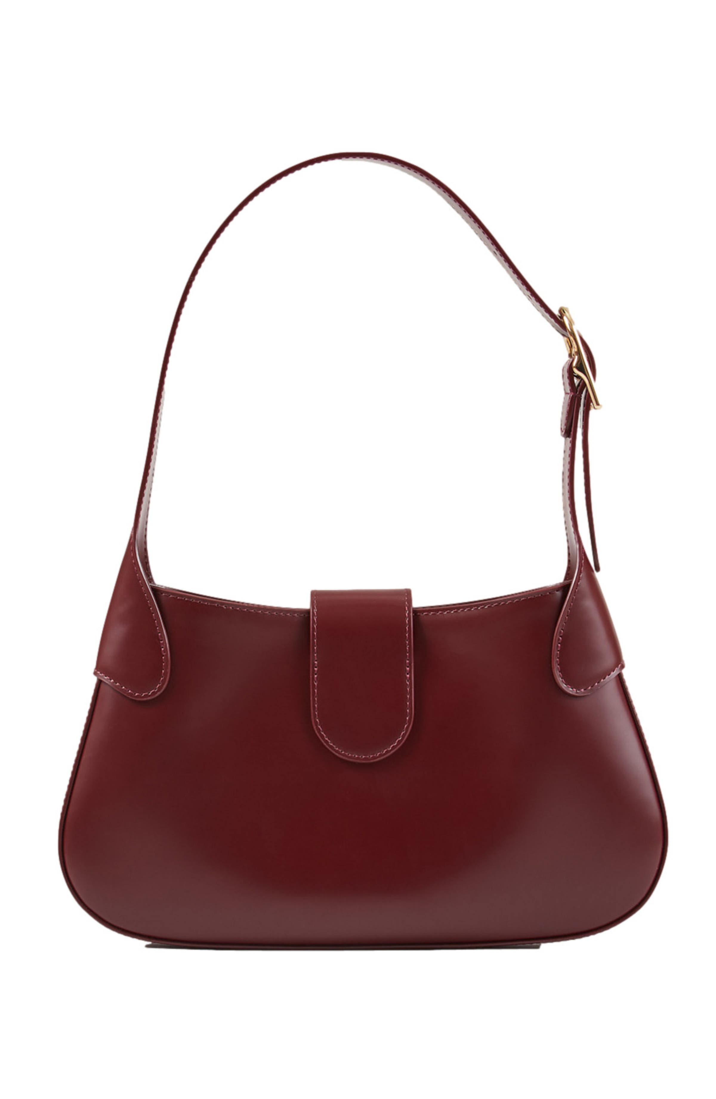 SANDRO Janet bag in certified leather, Alternate, color, Bordeaux