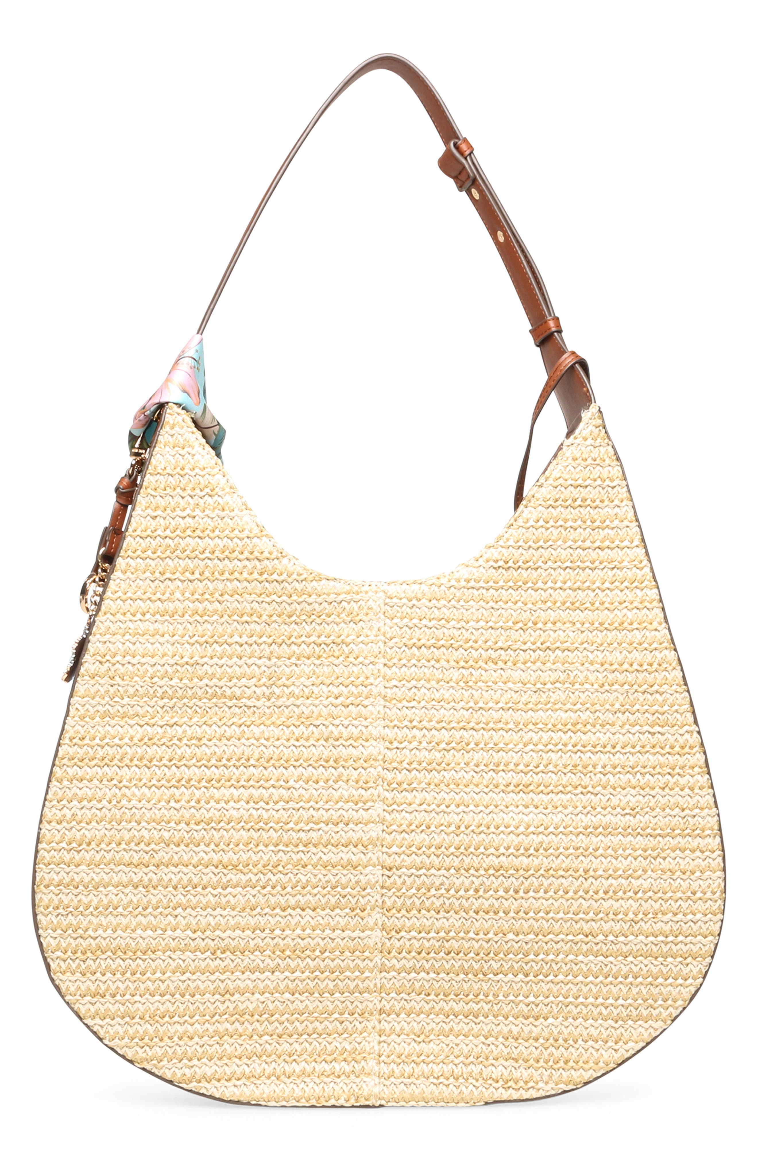 Anne Klein Woven Hobo Shoulder Bag, Alternate, color, Hazelnut