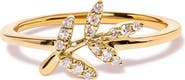 Haus of Brilliance 10K Yellow Gold 1/10 Cttw Diamond Leaf and Branch Ring